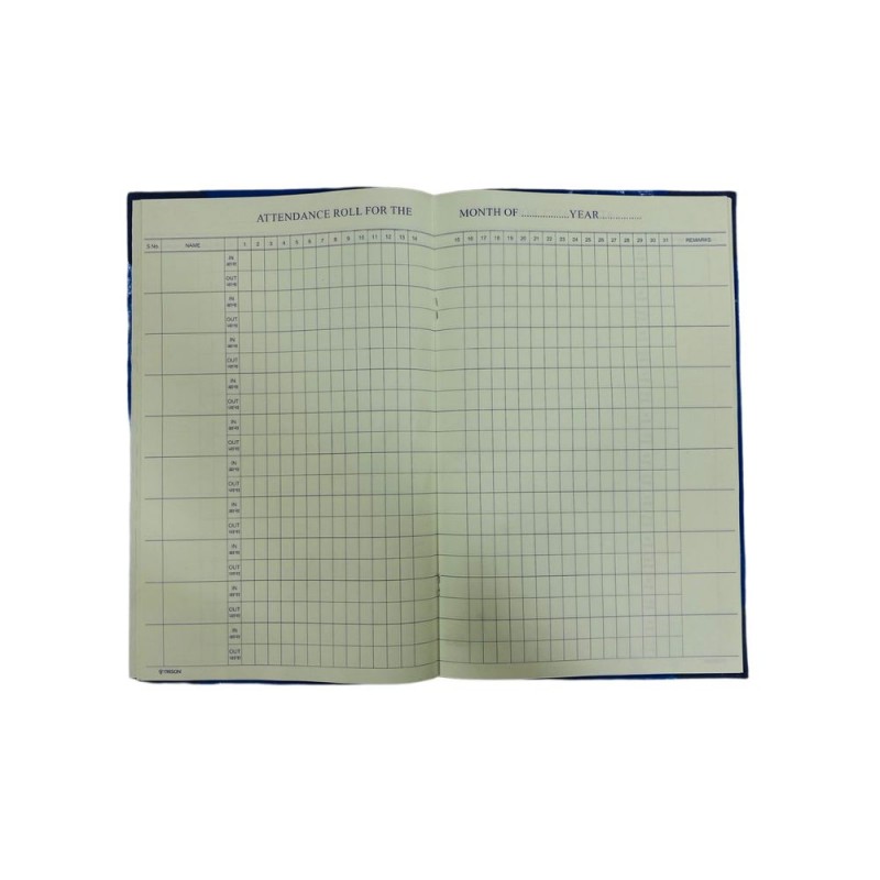 Attendance Register In/Out 30Pages