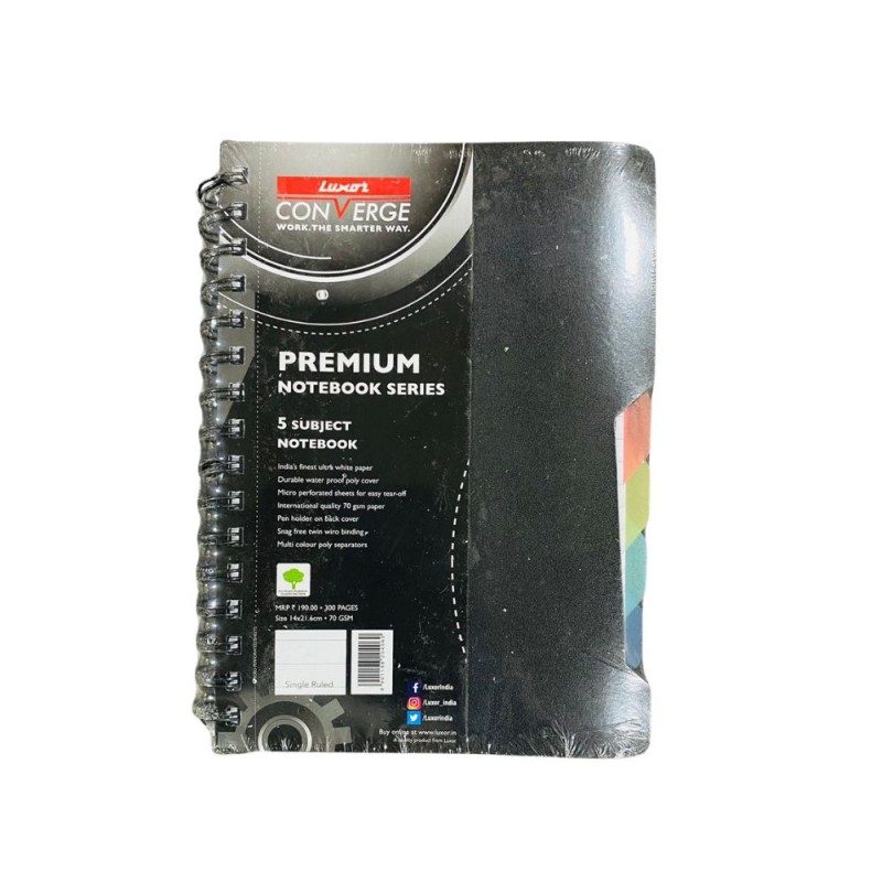 Luxor 5 Subject Notebook 300 Pages